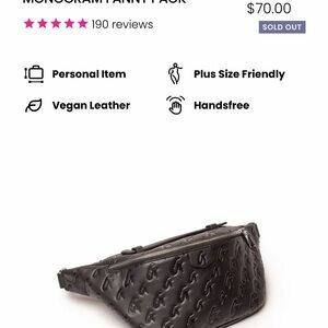 Glamaholic Lifestyle Monogram Vegan Leather Fanny Pack - Black